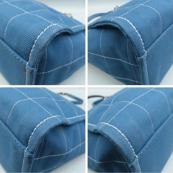 100% Authentic CHANEL Lady First Blue W/P Cloth Tote Bag - Picture 6 of 12